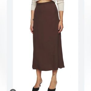 Reformation Bea Midi Skirt in Cafe, 0